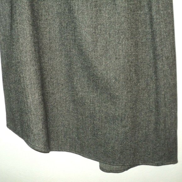 'S Max Mara Sz 4 Skirt Gray Wool Blend Herringbone - Picture 6 of 7